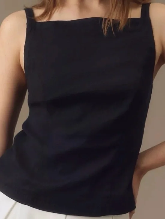 🌴Maeve Black Linen-blend Tank🌴 - Picture 1 of 10